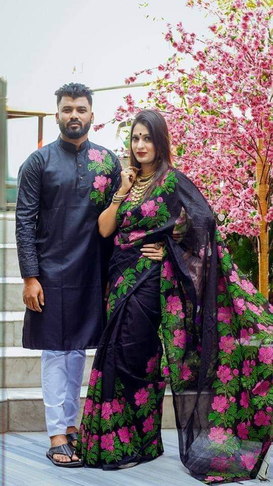 Dupian Saree And Dupian Punjabi - Couple Set Price In BD